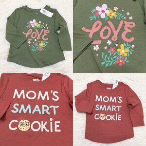 OLD NAVY 2 Piece Infant Floral Graphic Long-Sleeve Tee Shirt Top 6-12 Months